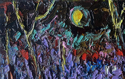 Vibrant impasto oil painting Moonlit night by Oleksiy Ivanyuk