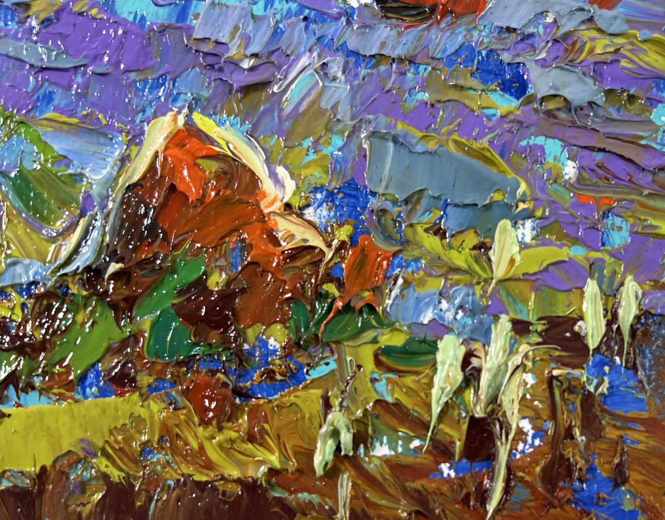 Vibrant impressionist oil painting Edge of the Village by Oleksiy Ivanyuk