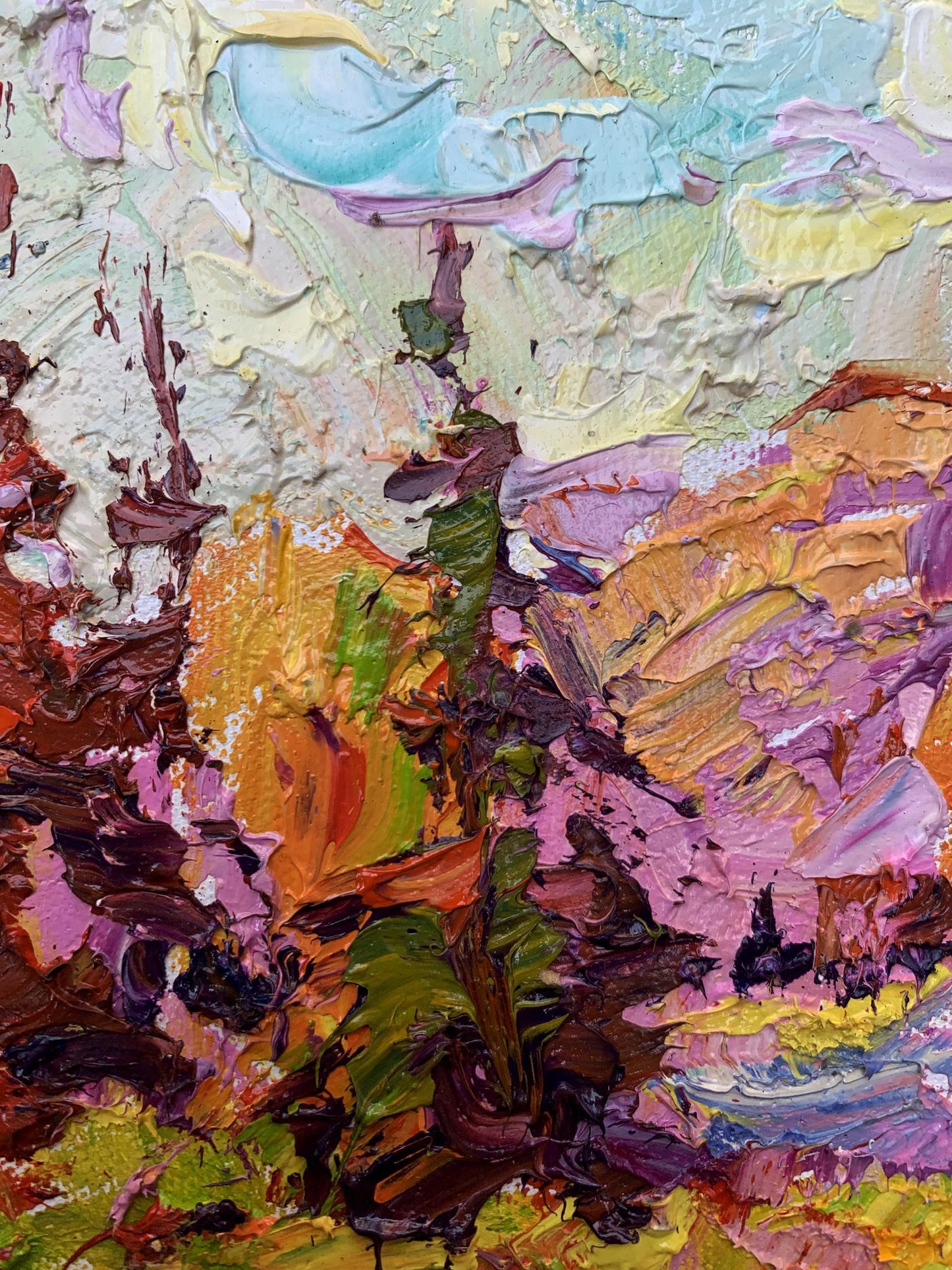 Vibrant oil painting Sunny autumn day by Ivanyuk Oleksiy with bold colorful brushstrokes