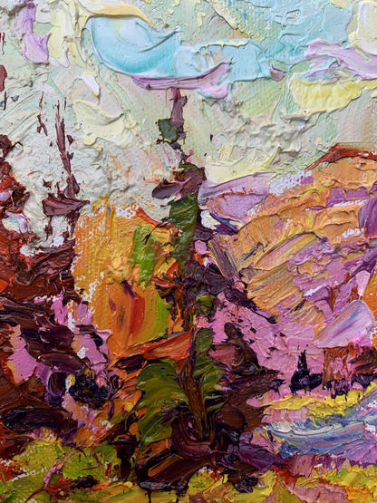 Vibrant oil painting Sunny autumn day by Ivanyuk Oleksiy with bold colorful brushstrokes