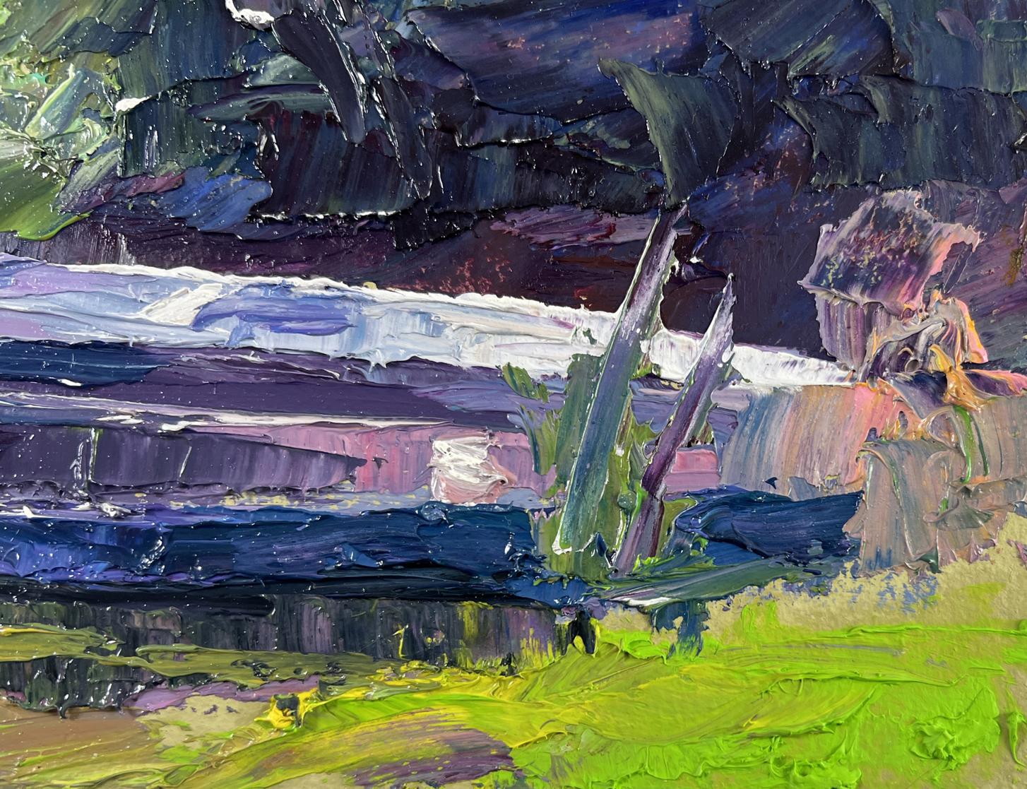 Oil painting The River and the Forest by Boris Serdyuk vibrant landscape