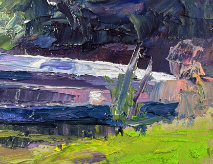 Oil painting The River and the Forest by Boris Serdyuk vibrant landscape