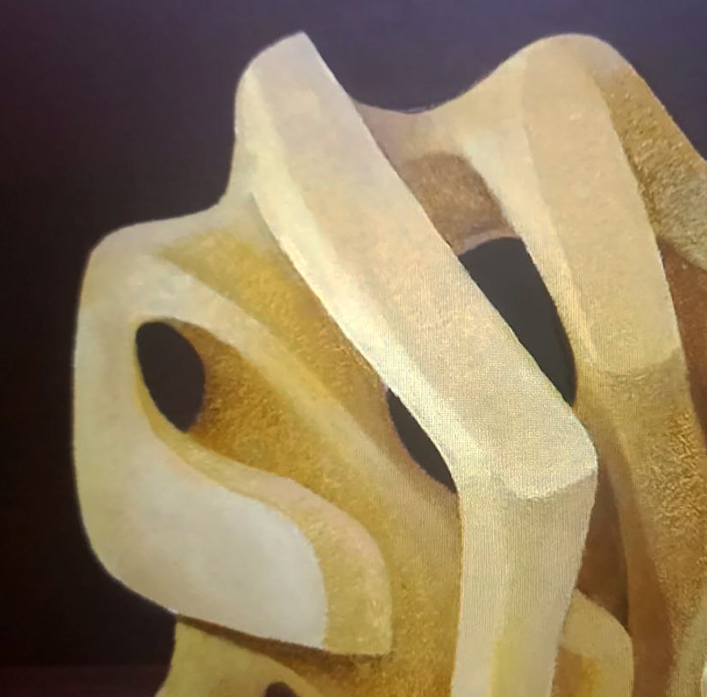 Oil painting Movement by Alexander Strashevich abstract sculpture in beige gold