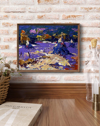Oil painting Frosty Day by Oleksiy Ivanyuk in wooden frame