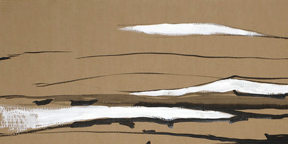 Abstract Ice by Dima Filatov: layered white, black, tan strokes on textured canvas