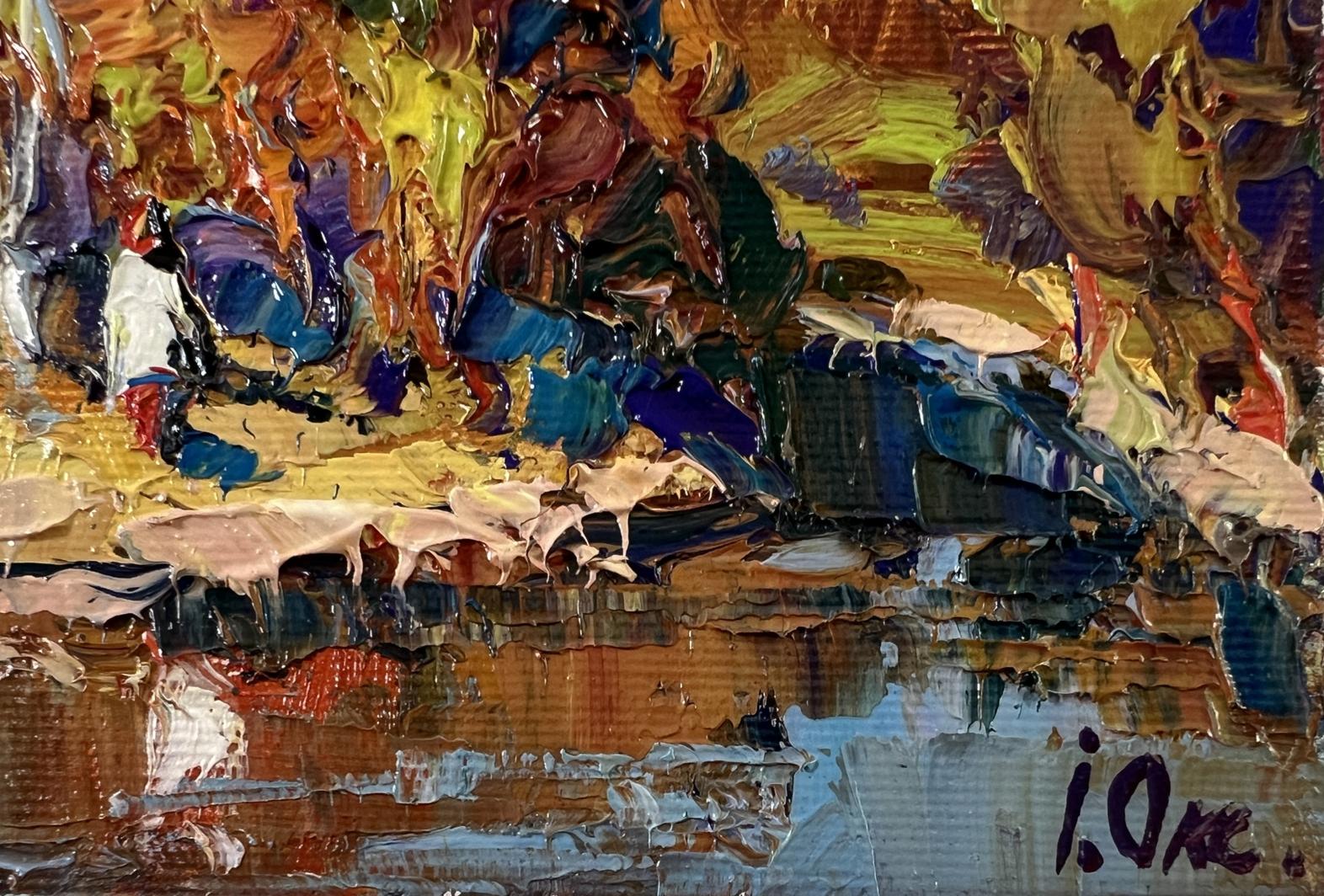 Vibrant impasto oil painting Over the River by Oksana Ivanyuk