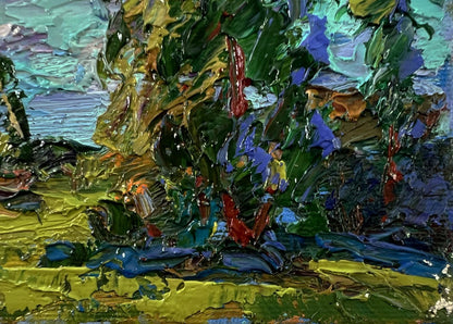 Vibrant impressionist oil painting of floating clouds by Oksana Ivanyuk