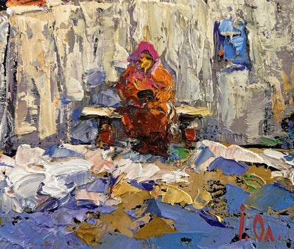 Oil painting Warm evening in grandmas house by Oleksiy Ivanyuk