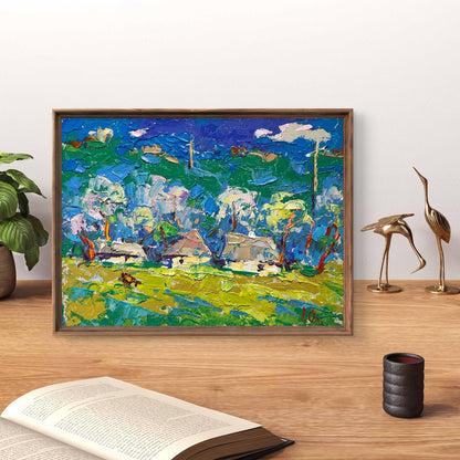 Oil painting Spring morning by Oleksiy Ivanyuk in rustic frame