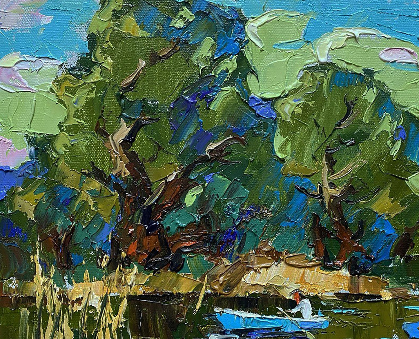 Vibrant impressionist oil painting In silence with nature by Oleksiy Ivanyuk