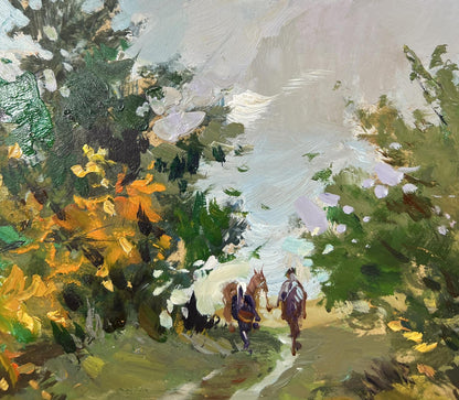 Oil painting A path through the silence of the forest by Yuriy Suprunchuk