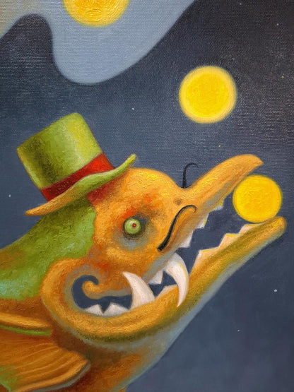 Oil painting Dragon Juggler Sergey Voichenko