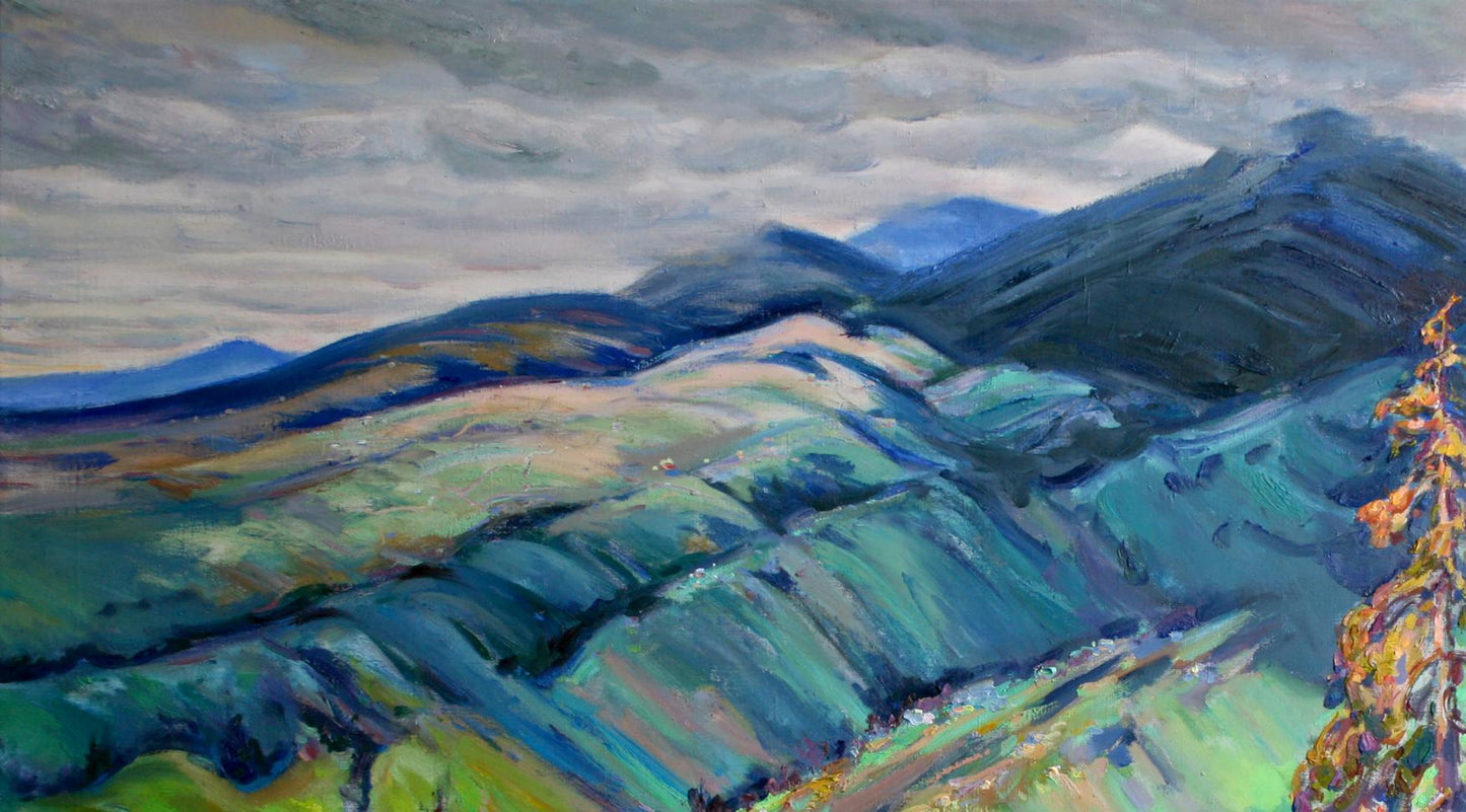 Vibrant impressionistic oil painting of Black Mountain by Leonid Pavlenko