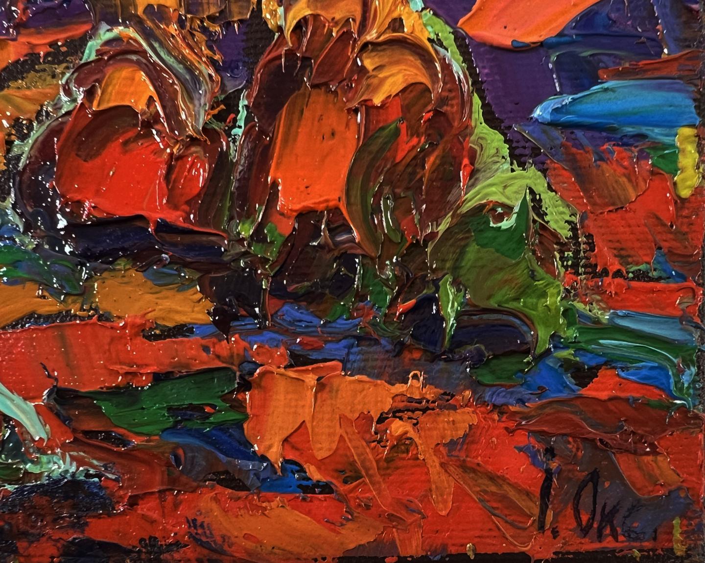 Vibrant Evening of orange rays oil painting by Oksana Ivanyuk
