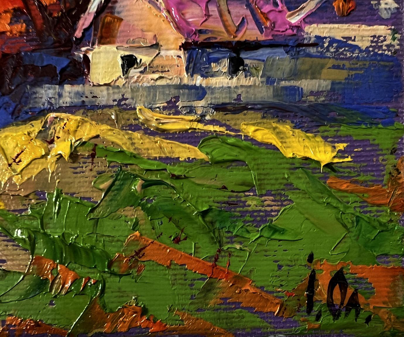 Vibrant impressionist oil painting Moonlit night by Oleksiy Ivanyuk