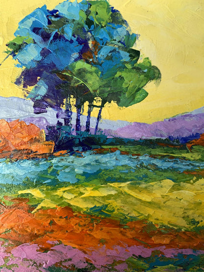 Vibrant impressionist oil painting Sunset is approaching by V. Zadorozhnya
