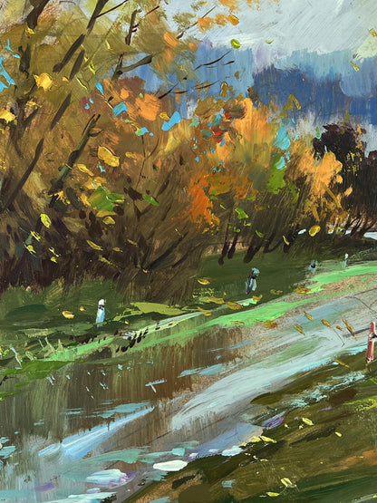 Oil painting Autumn weather in the forest by Yuriy Suprunchuk