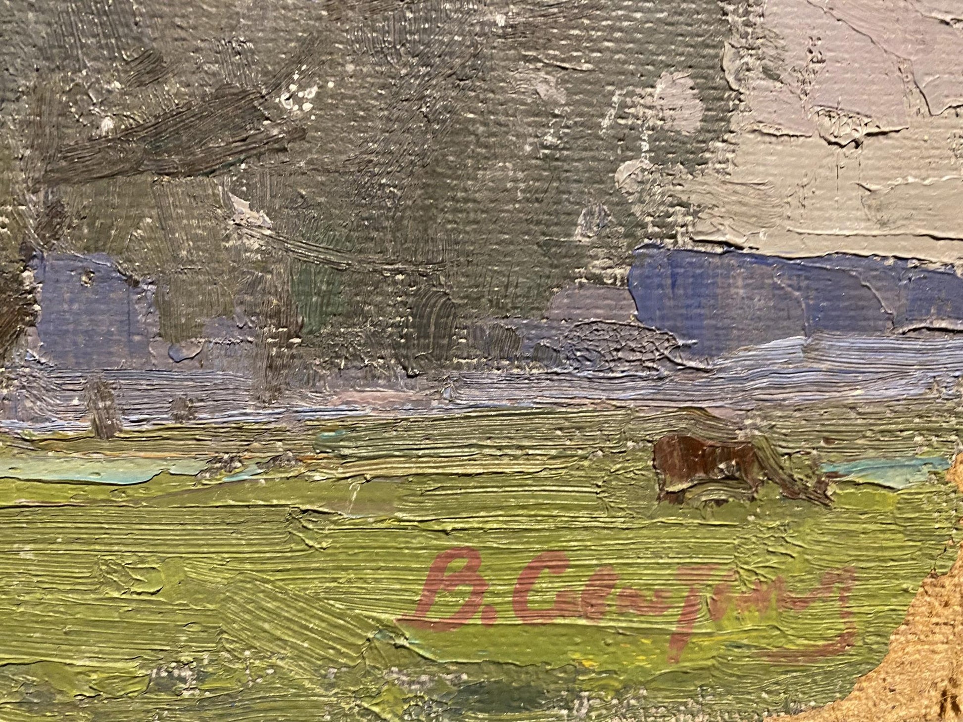 Textured oil painting of Old Willow landscape by Viktor Sevastiyanov