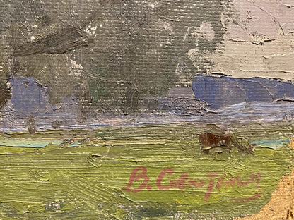 Textured oil painting of Old Willow landscape by Viktor Sevastiyanov