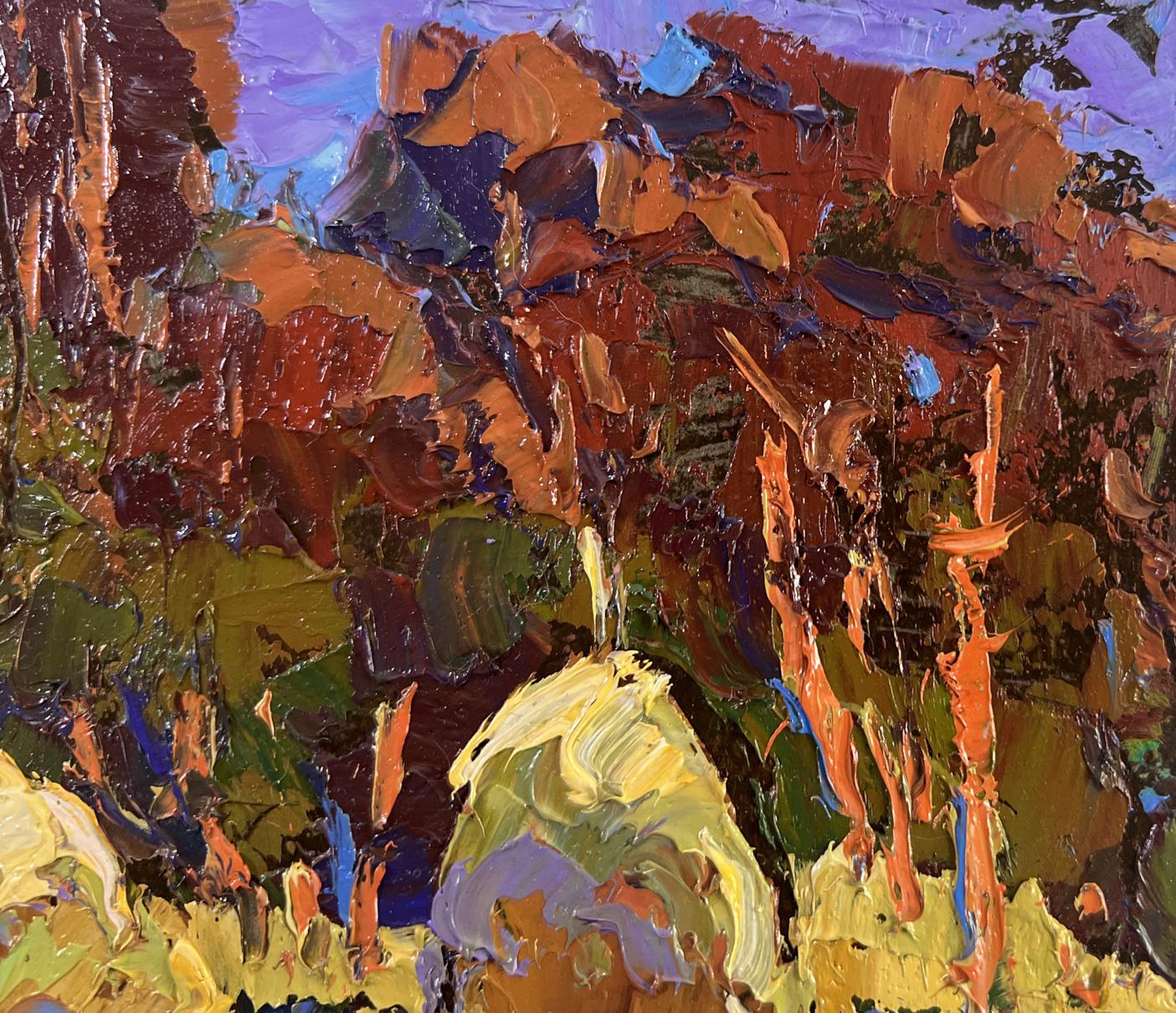 Oil painting Autumn silence by Oksana Ivanyuk, vibrant autumn landscape