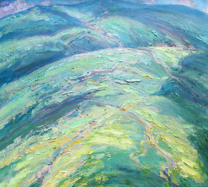 Oil painting High in the mountains by Leonid Pavlenko textured hills