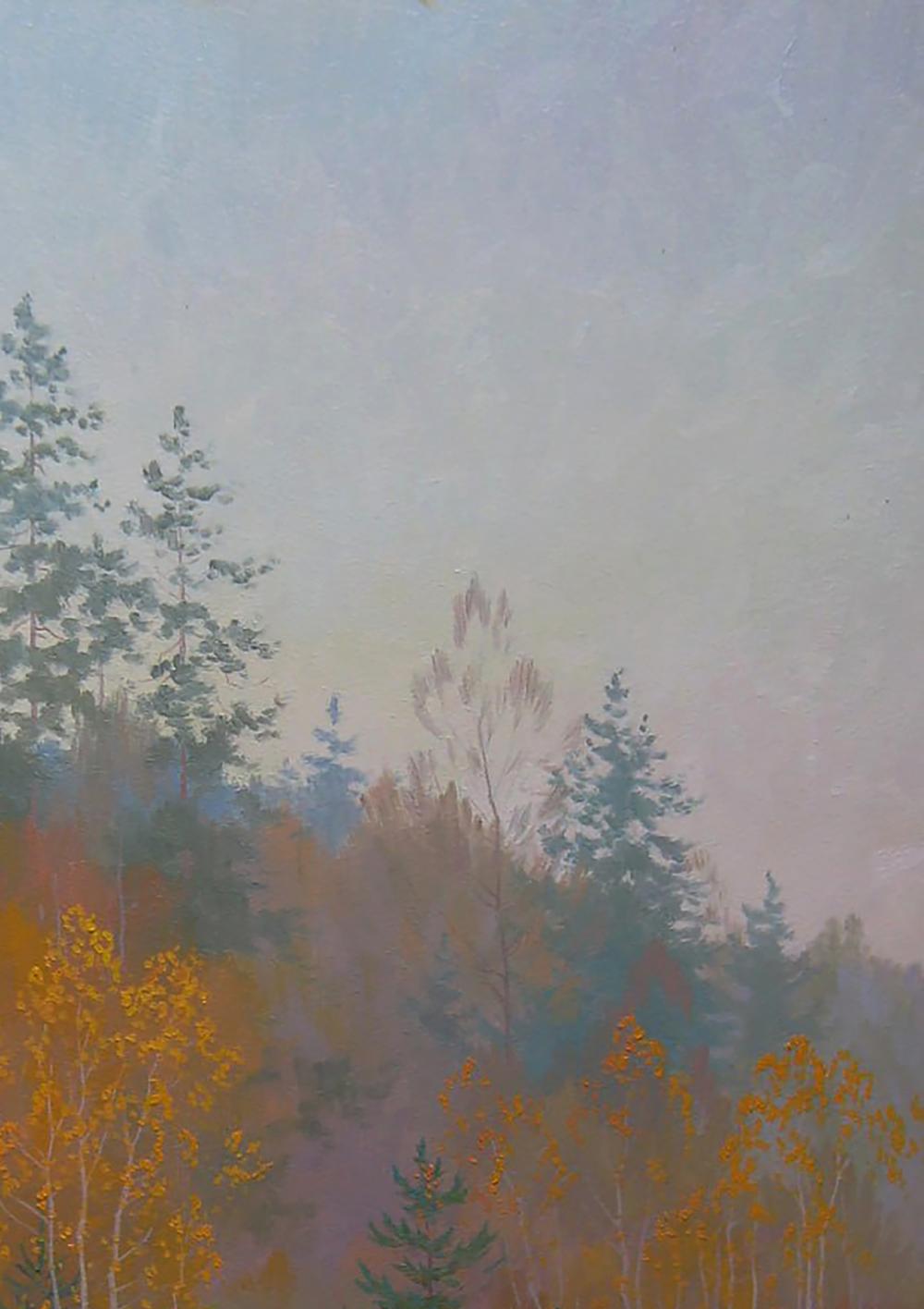 Oil painting Autumn melancholy of nature by Valery Savenets forest scene