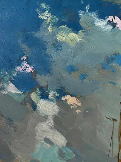 Oil painting The vastness of the seas by Yuriy Suprunchuk, bold blue gray brushstrokes
