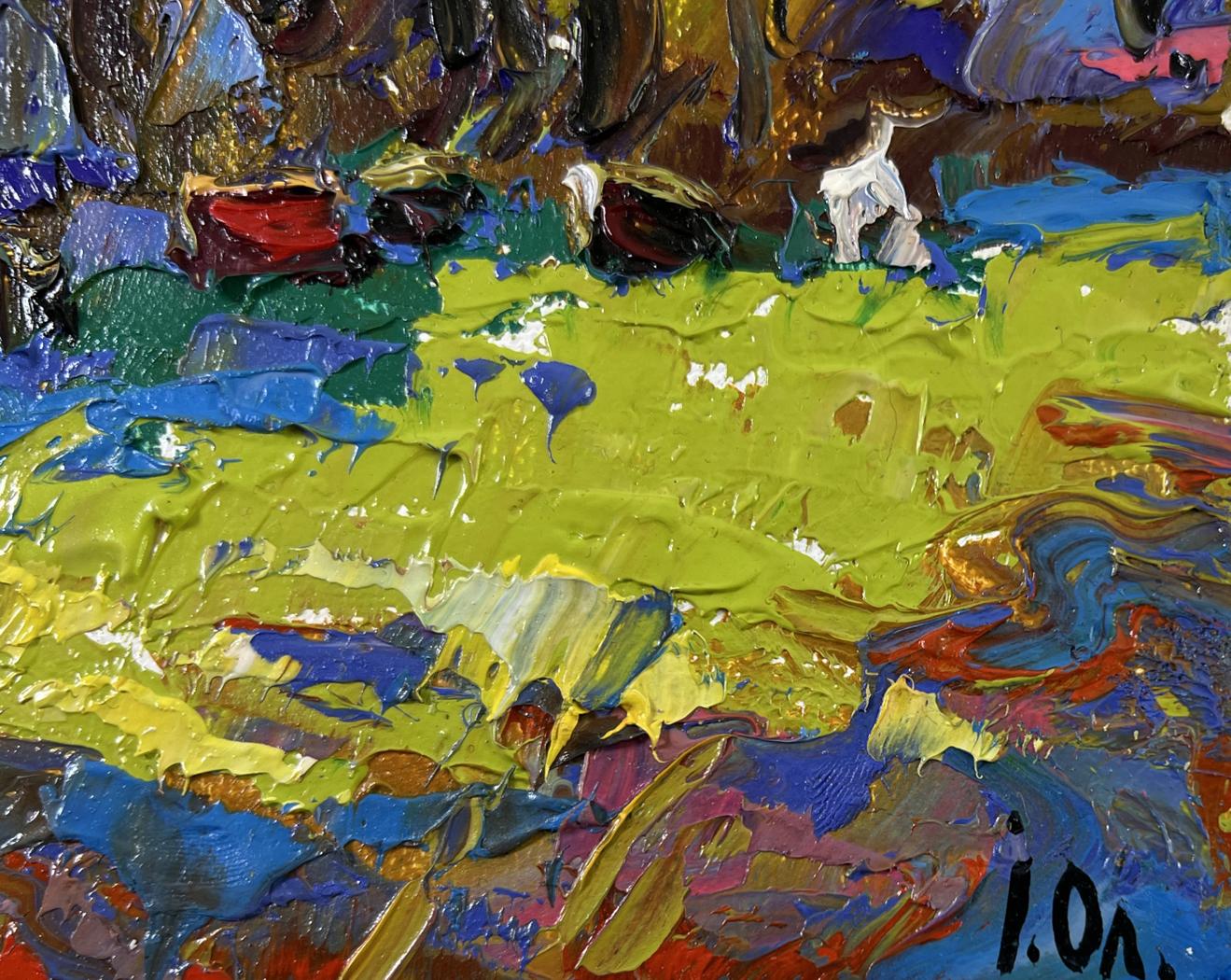Vibrant impressionist oil painting Noon on the Pasture by Oleksiy Ivanyuk