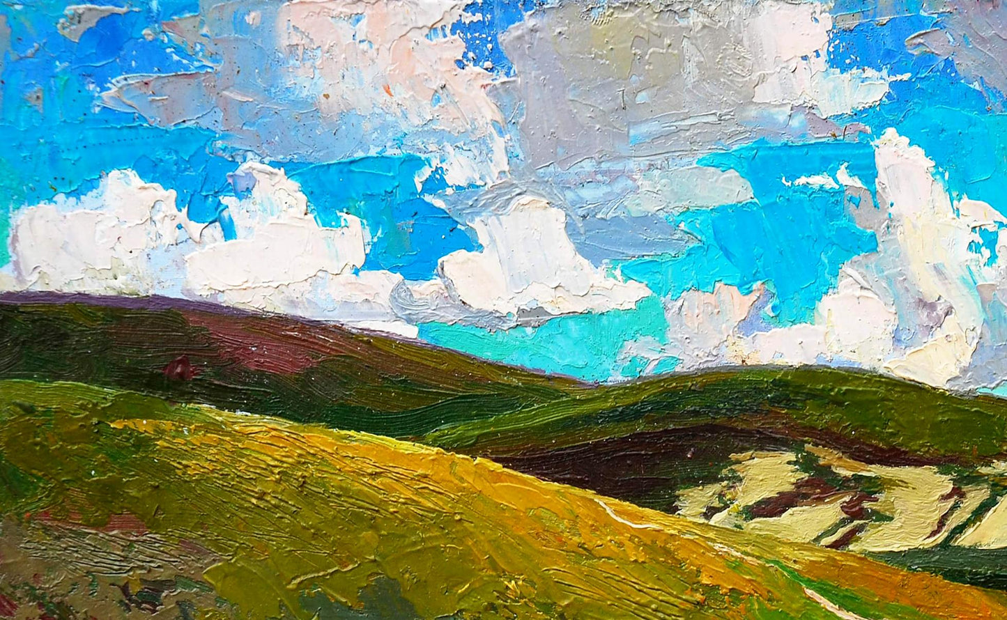 Vibrant impressionist oil painting In the Mountains by Egor Shvachunov