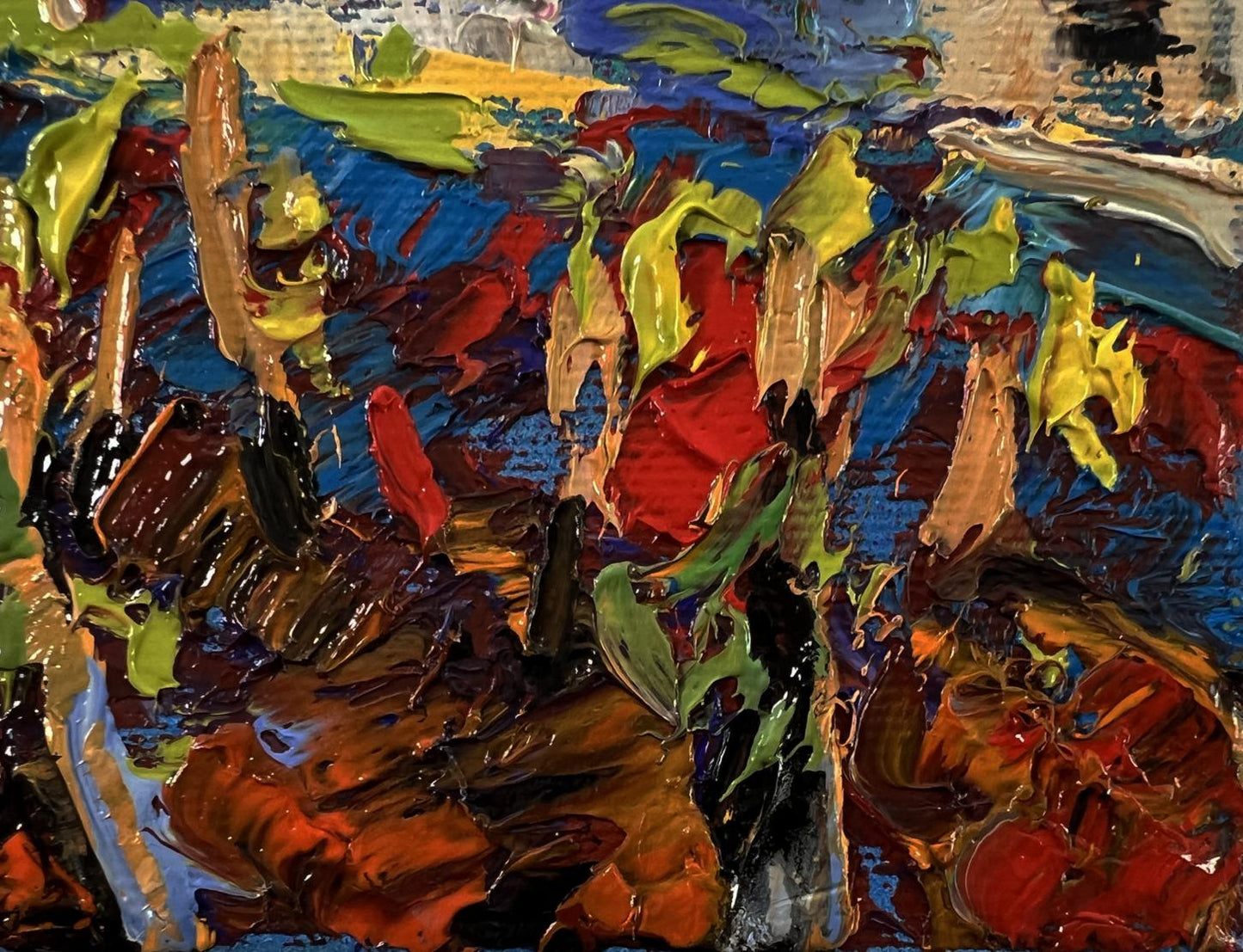 Vibrant Oleksiy Ivanyuk oil painting Clean village air with bold textured strokes