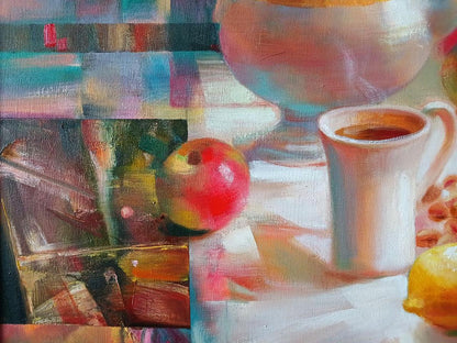 Abstract oil painting Morning Coffee Anatoly Tarabanov