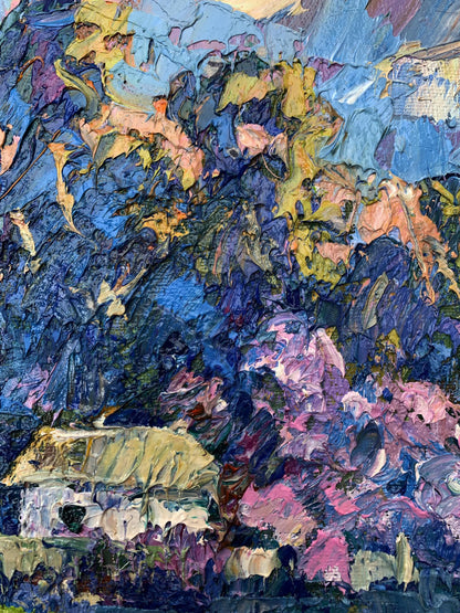 Vibrant impressionist oil painting Morning walk by Oksana Ivanyuk