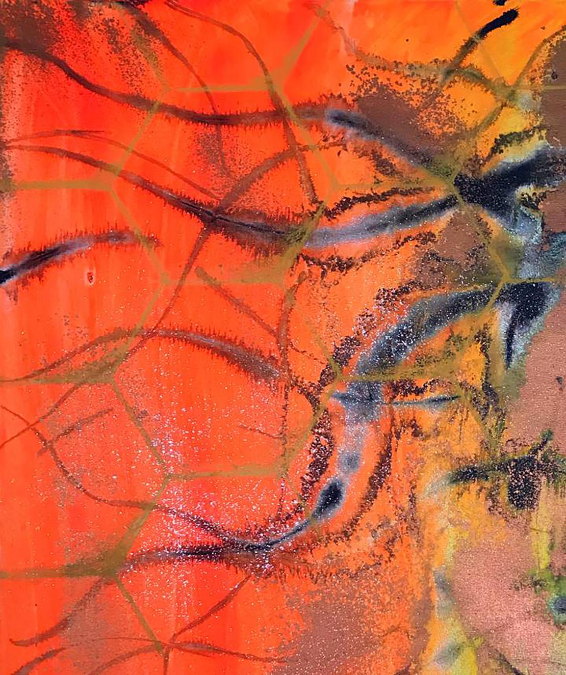 Vibrant acrylic painting The candle was burning by Olga Melezhik