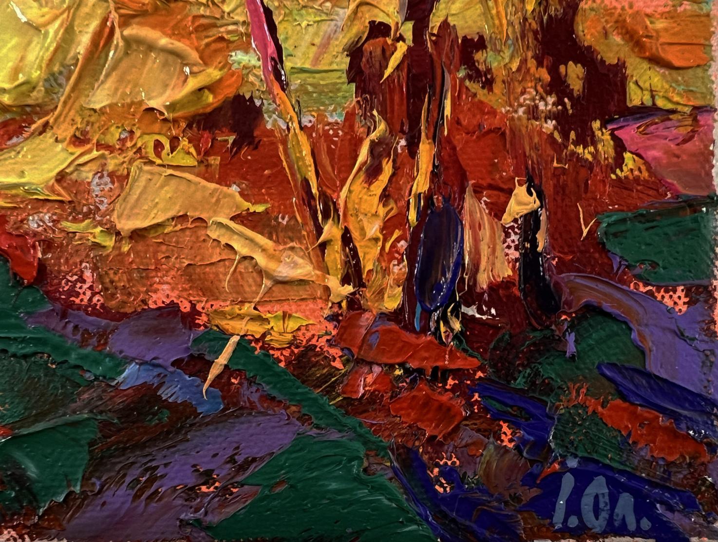 Vibrant Oleksiy Ivanyuk oil painting The setting of the sun with textured brushstrokes