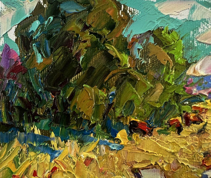 Vibrant impressionist oil painting Man in nature by Oleksiy Ivanyuk