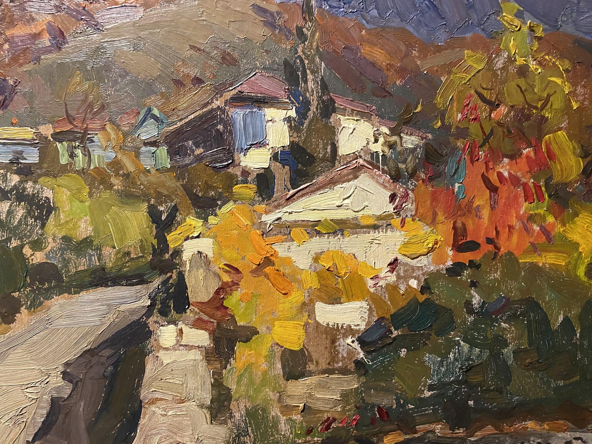 Vibrant impressionist oil painting of Bakhchisarai street by Mikhail Kobylenkov
