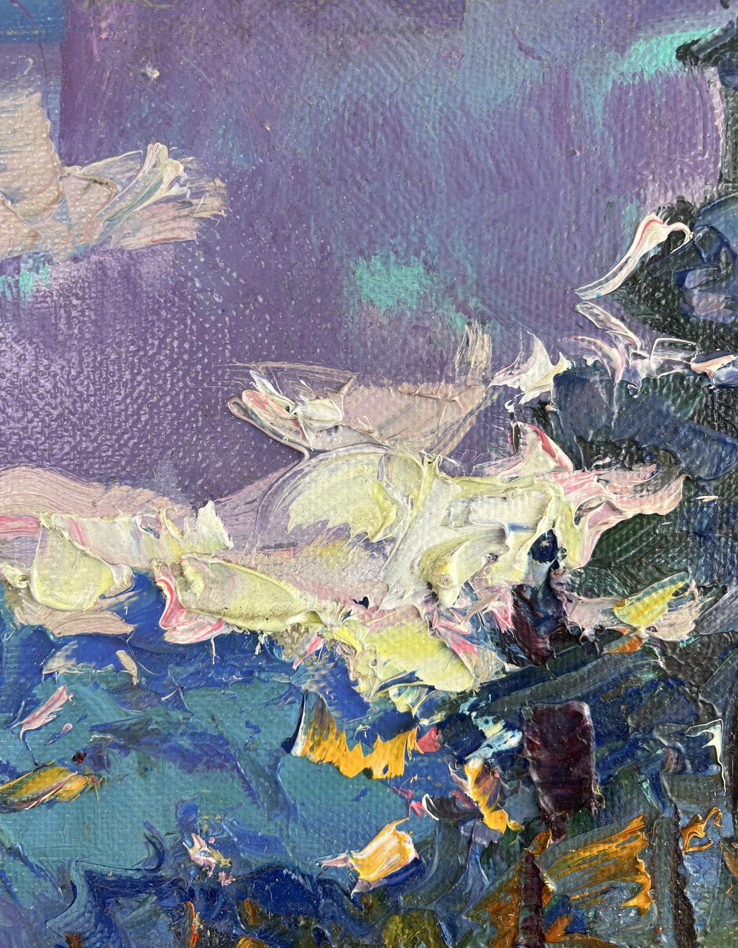 Abstract oil painting Silver of morning dew by Oleksiy Ivanyuk