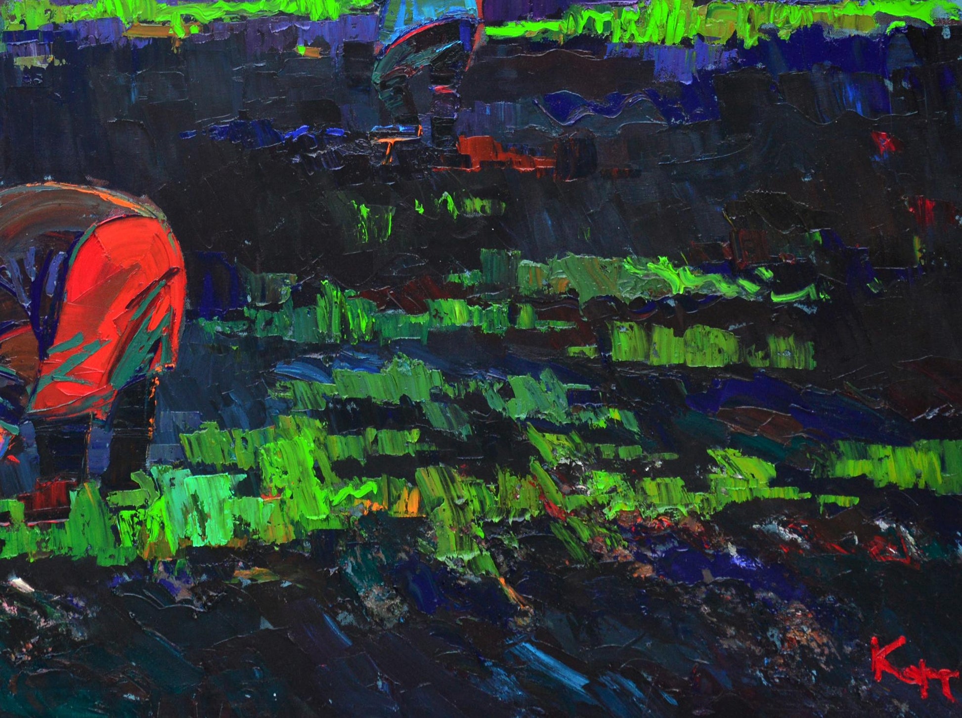 Oil painting Spring in the Village by Natalia Korf-Ivaniuk