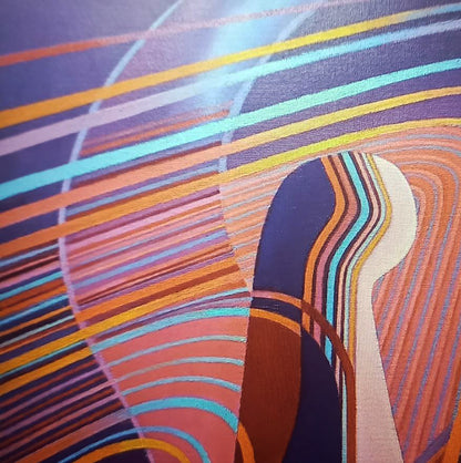 Oil painting Relativity of the World by Alexander Strashevich, vibrant abstract stripes