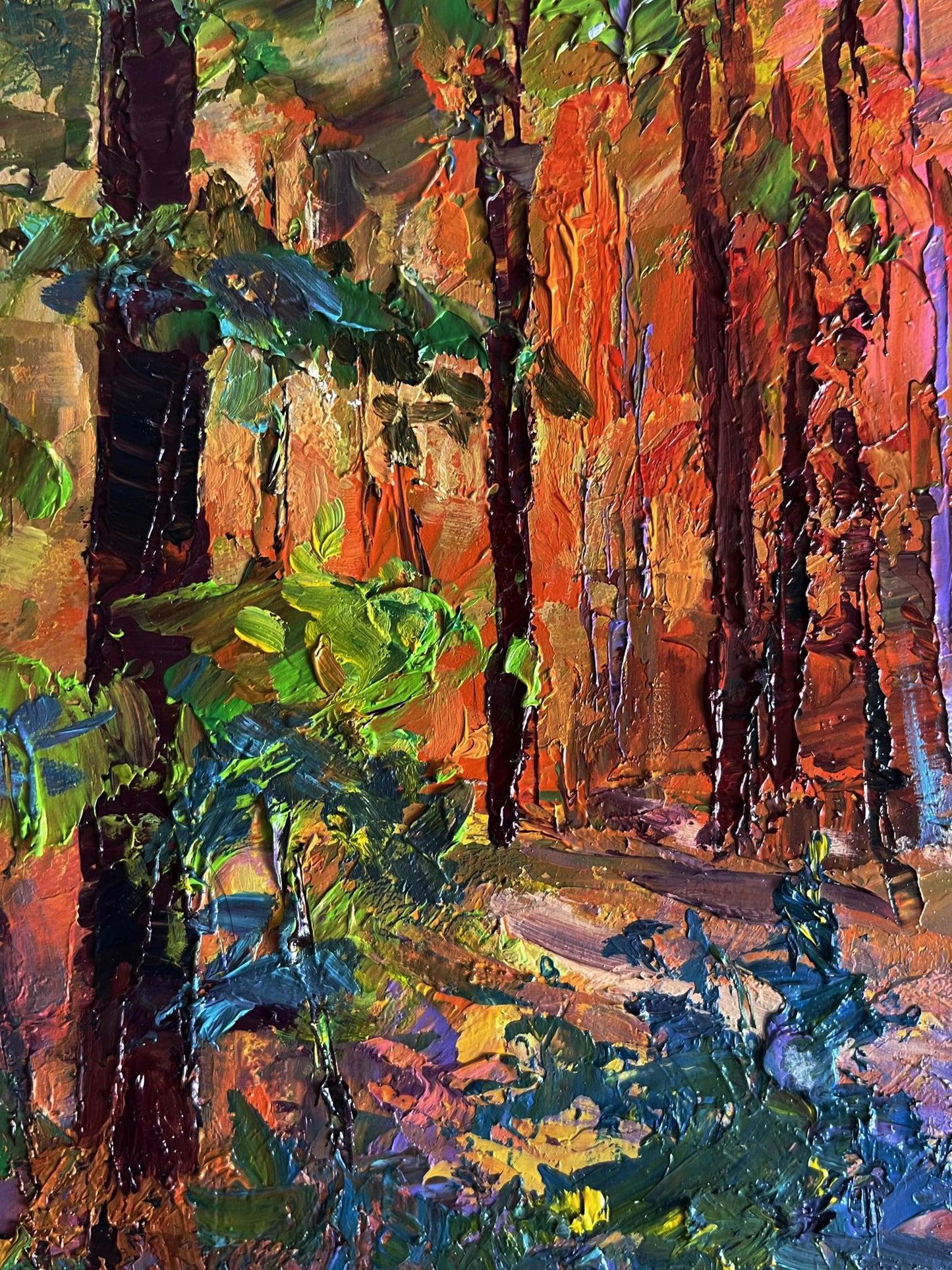 Oil painting Autumn in the forest by Boris Serdyuk impressionist scene