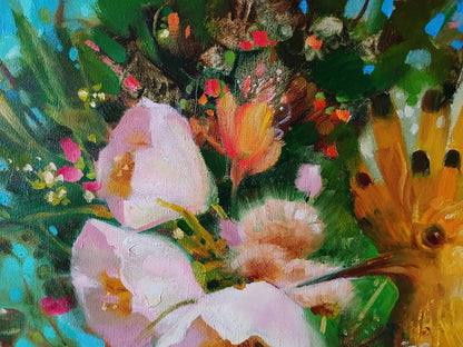 Abstract oil painting Festive Fauna Anatoly Tarabanov