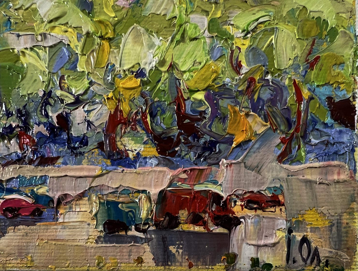 Vibrant impressionist oil painting Road outside the city by Oleksiy Ivanyuk