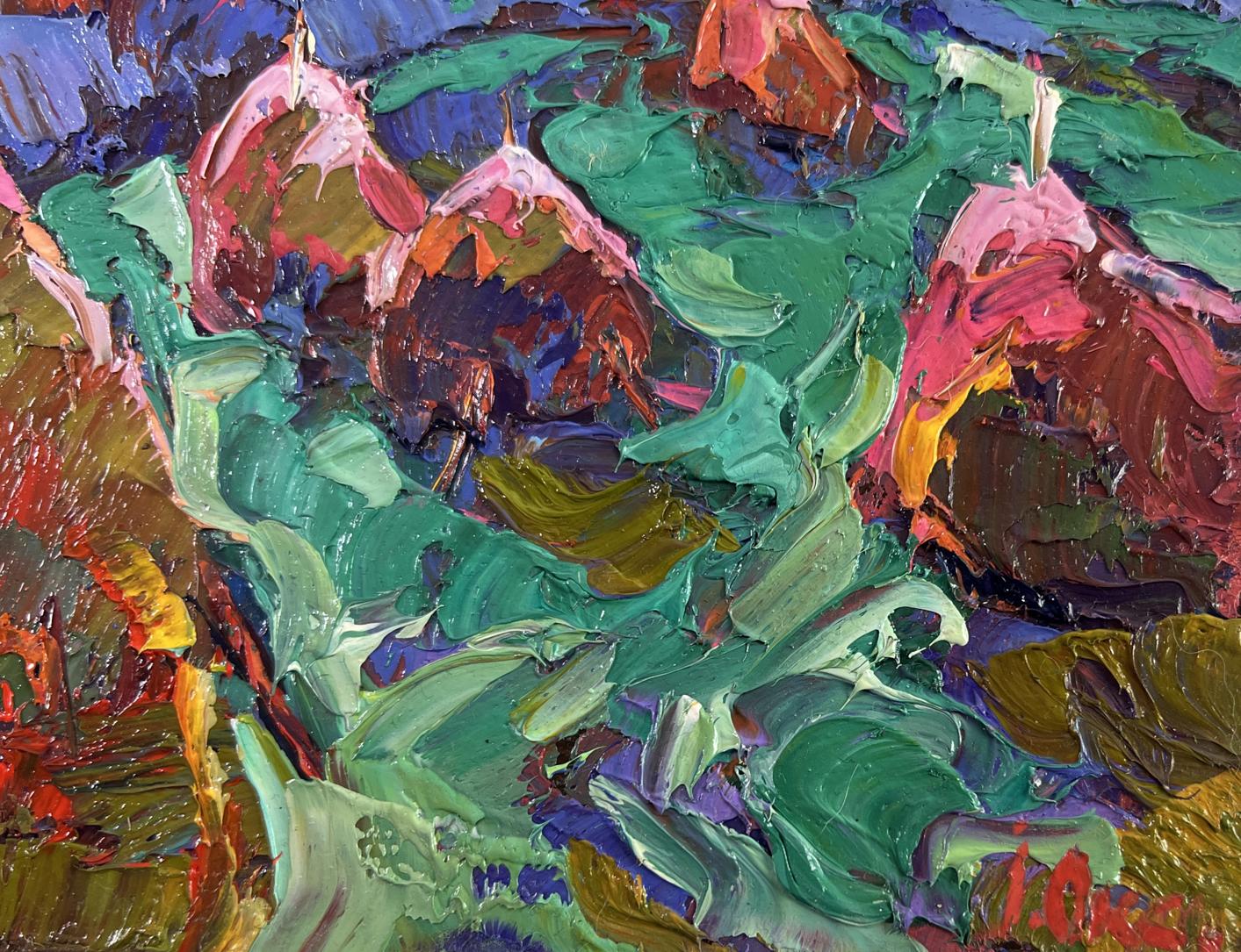Vibrant impressionist oil painting The evening is falling silent by Oksana Ivanyuk