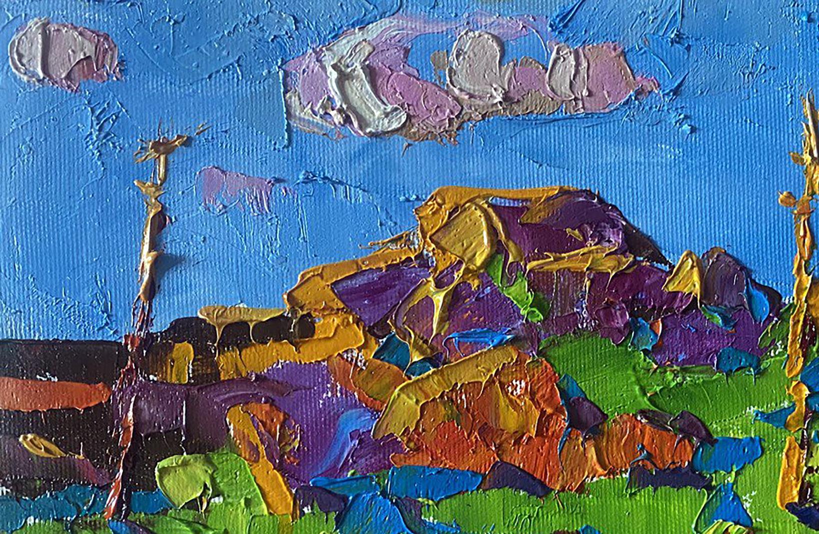 Vibrant Evening Ray oil painting by Oleksiy Ivanyuk, impressionist landscape