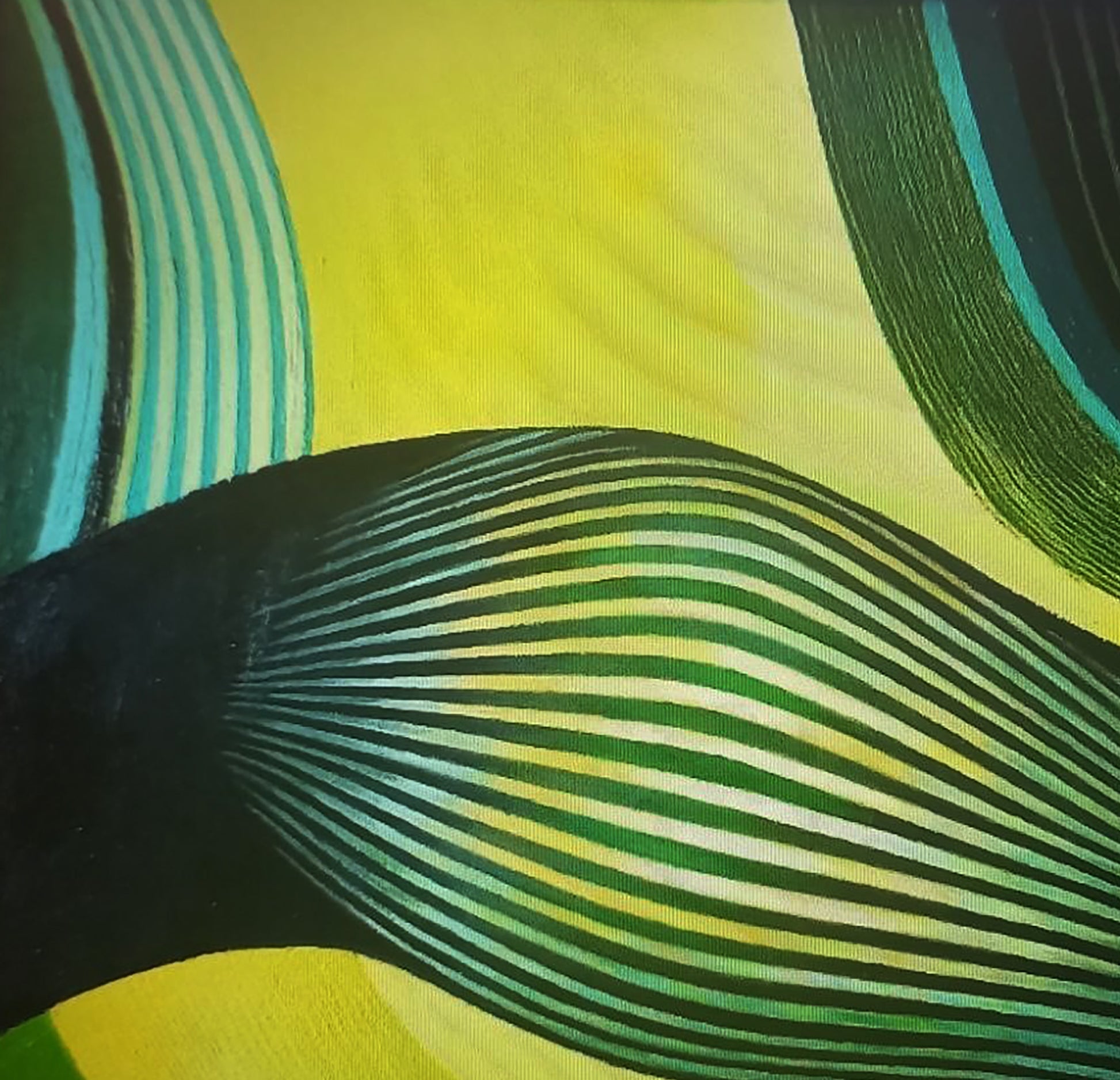 Oil painting Green Uniform by Alexander Strashevich, bold green yellow stripes