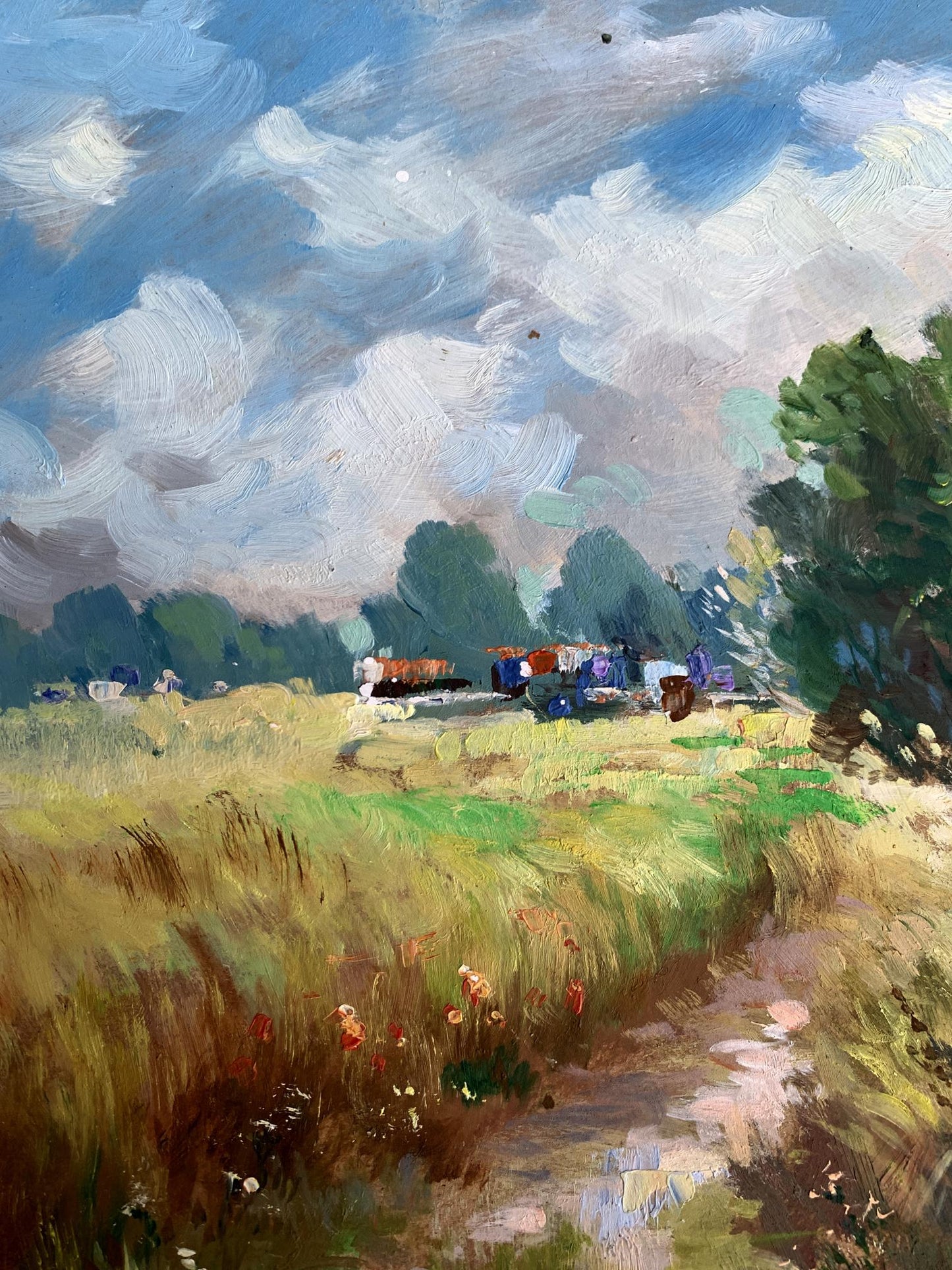Vibrant impressionist oil painting of wheat field by Yuriy Suprunchuk