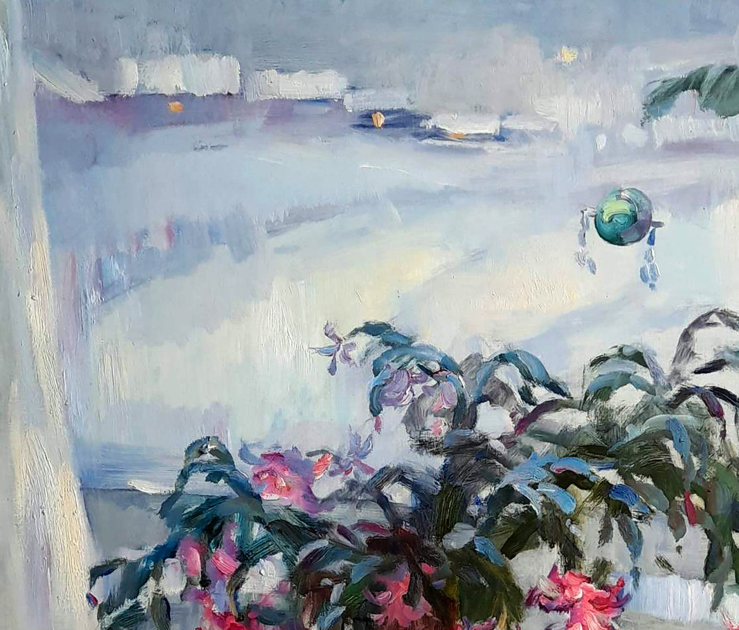 Oi painting Flowers on the windowsill by Ivan Kovalenko impressionist art