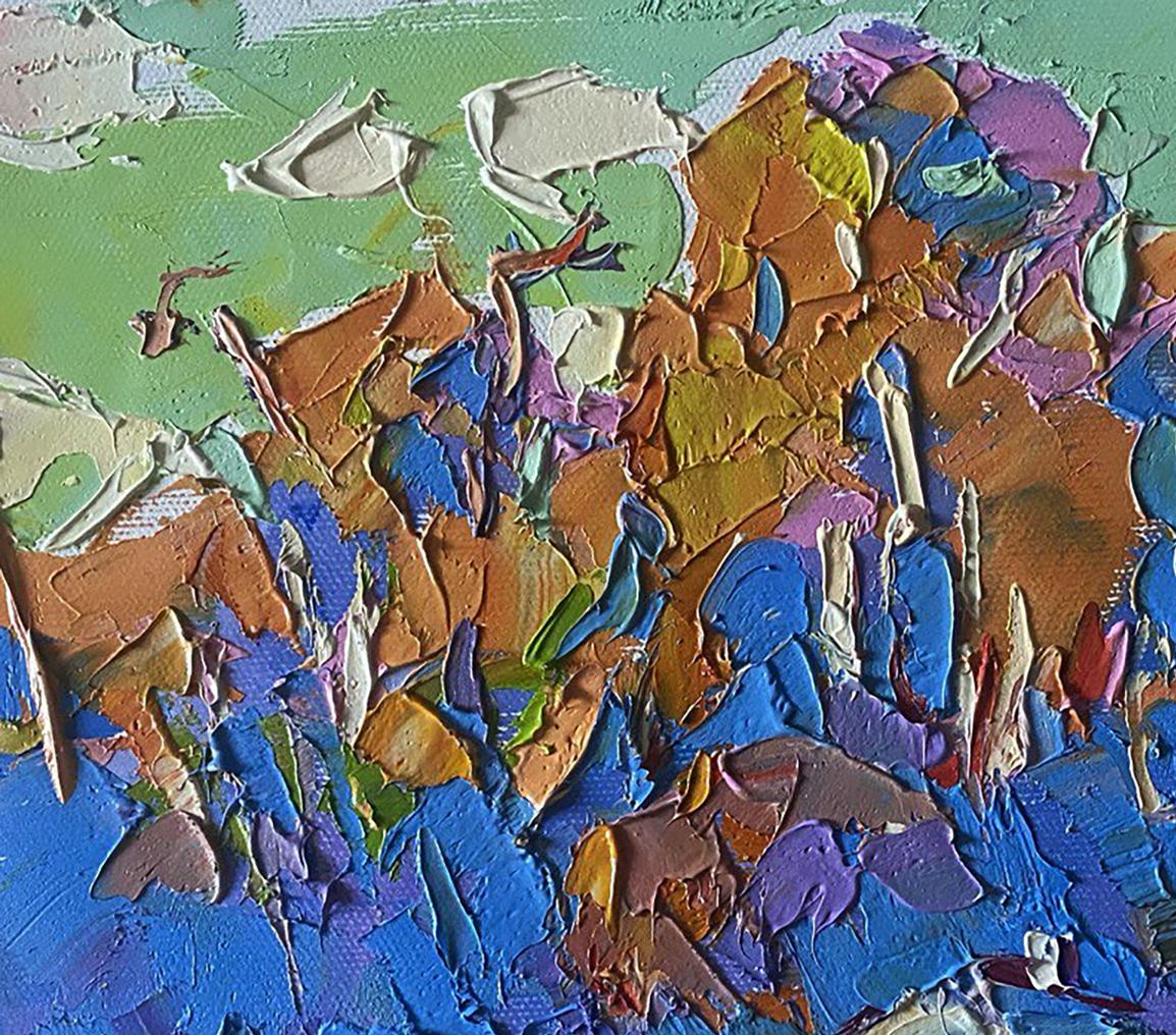 Oil painting Village in the shadow of the forest by Oleksiy Ivanyuk