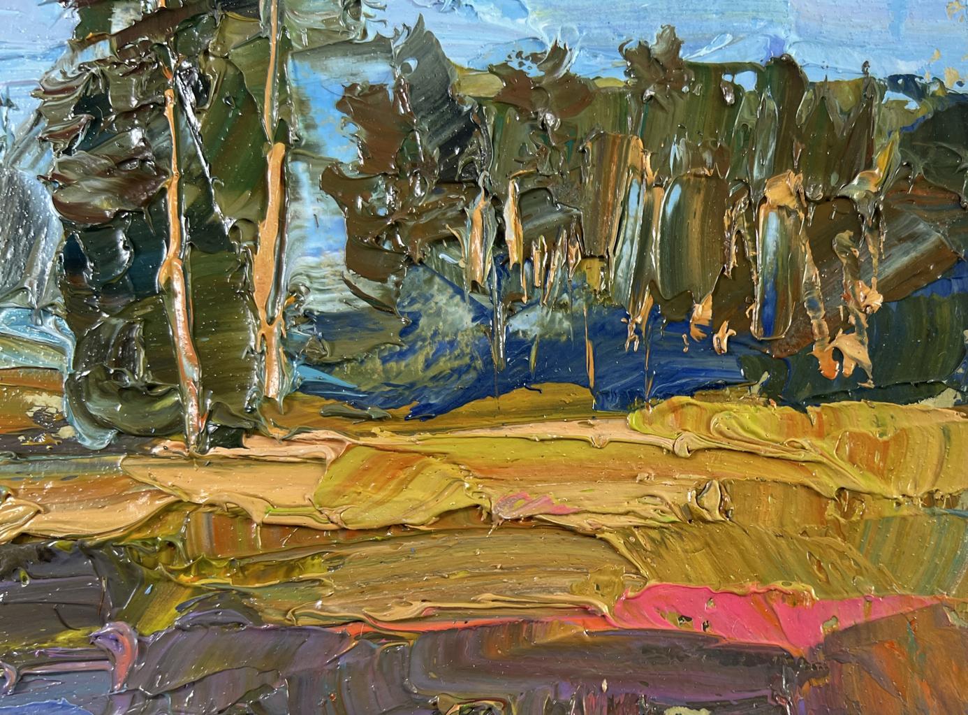 Impasto landscape oil painting A day filled with sunshine by Boris Serdyuk