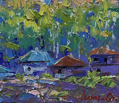 Vibrant impressionist oil painting Warm summer morning by Oleksiy Ivanyuk